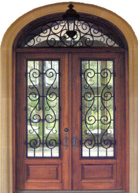 Charleston 3/4 lite double door w/ elliptical Charleston transom